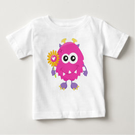Frühjahrsmonster, rosa Monster, Blume, Hörner Baby T-shirt