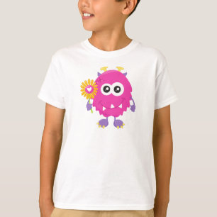 Frühjahrsmonster, rosa Monster, Blume, Hörner T-Shirt