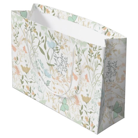 Frühjahrsmuster 01 - Große Geschenktasche Große Geschenktüte (Rückseite Schrägansicht)