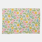 Frühjahrsmuster auf Rosa Geschirrtuch (Horizontal)