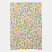 Frühjahrsmuster auf Rosa Geschirrtuch (Vertikal)