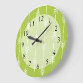 Frühjahrsmuster für grüne Pfeil Große Wanduhr (Winkel)