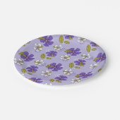 Frühjahrsmuster im Lila Muster Pappteller (Schrägansicht)