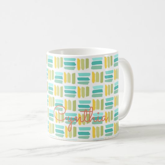 Frühjahrsmuster Sommer farbenfrohe NAME Artisan Fu Kaffeetasse (VorderseiteRechts)