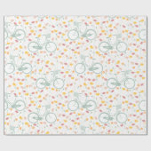 Frühjahrsmuster und Vintages Fahrradmuster Geschenkpapier (Flach)