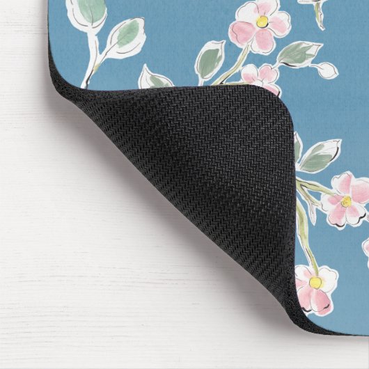 Frühjahrsmuster - Vögel und Blume Mousepad (Ecke)