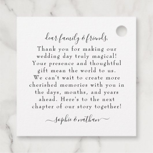 Frühjahrsommer-Wildblume | Dankeschön Karte Geschenkanhänger (Rückseite)