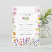 Frühjahrsommer-Wildblume | Farbige Babydusche Einladung (Stehend Vorderseite)