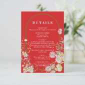 Frühjahrsommer Wildblume Fiery Red Enclosure Card Begleitkarte (Stehend Vorderseite)