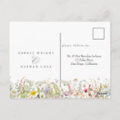 Frühjahrsommer-Wildblume | Hochzeitsstichtag speic Postkarte (Rückseite)