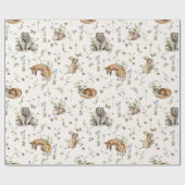 Frühjahrsommer Woodland Animal Baby Kinderzimmer G Geschenkpapier (Flach)