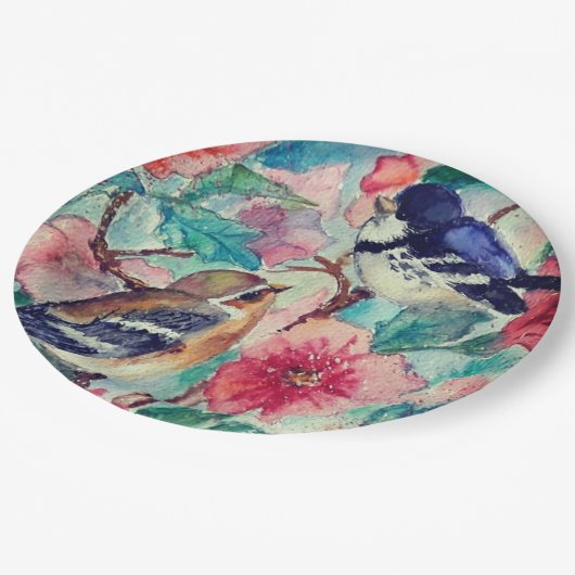 Frühjahrspapier-Teller - Malerei Pappteller (Schrägansicht)