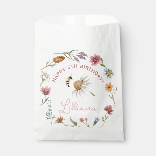 Frühjahrsparty der Wildblume Geburtstag Geschenktütchen (Vorderseite)