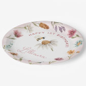 Frühjahrsparty der Wildblume Geburtstag Pappteller (Schrägansicht)