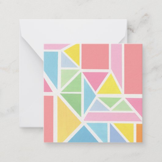 Frühjahrspasten Geometrische Printwerbung Mitteilungskarte (Vorderseite)