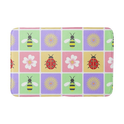 Frühjahrspatches Bath Mat Badematte (Vorderseite)