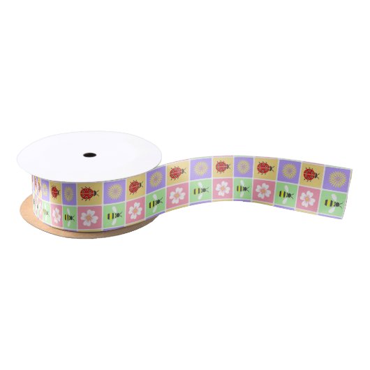 Frühjahrspatches Satinband (Spule)