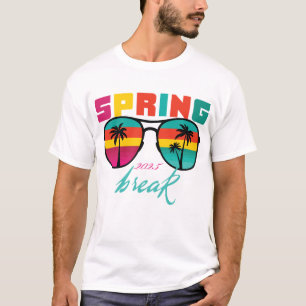 Frühjahrspause 2025 Sonnenbrille Retro Sonnenunter T-Shirt