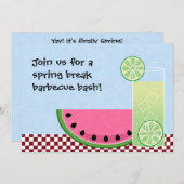 Frühjahrspause Barbecue Bash Einladung (Vorne/Hinten)