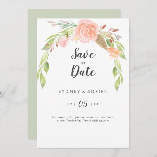 Frühjahrspferd-Hochzeit rettet das Datum Save The Date (Vorne/Hinten)