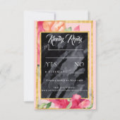 Frühjahrspopie Blackboard Wedding Response Card RSVP Karte (Vorderseite)