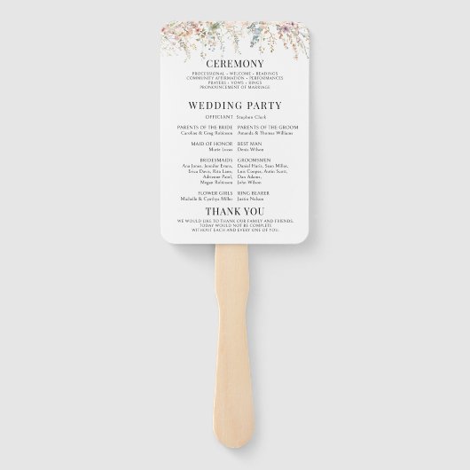 Frühjahrsprogramm für farbenfrohe Wiesen-Blume Fächer (Rückseite)