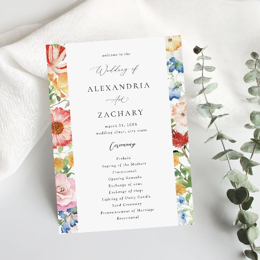 Frühjahrsprogramm für mehrfarbige Hochzeiten Einladung