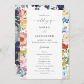 Frühjahrsprogramm für mehrfarbige Hochzeiten Einladung (Vorne/Hinten)