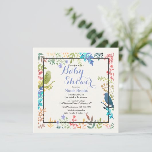 Frühjahrsrahmen Einladung (Stehend Vorderseite)