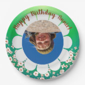 Frühjahrsrahmen für grünes Party Foto Pappteller (Vorderseite)