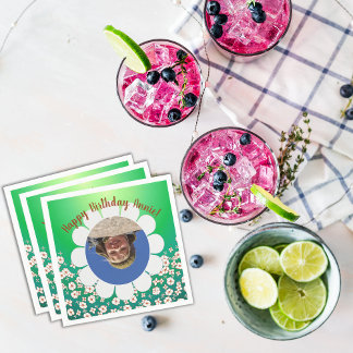 Frühjahrsrahmen für grünes Party Foto Serviette