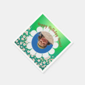 Frühjahrsrahmen für grünes Party Foto Serviette (Ecke)