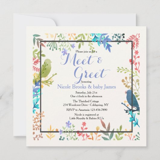 Frühjahrsrahmen Treffen & Begrüßung Einladung (Vorderseite)