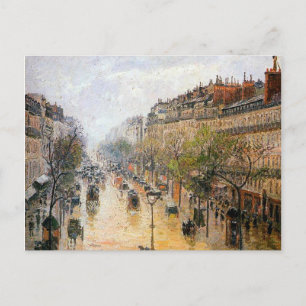 Frühjahrsregen in Montmartre von Camille Pissarro Postkarte