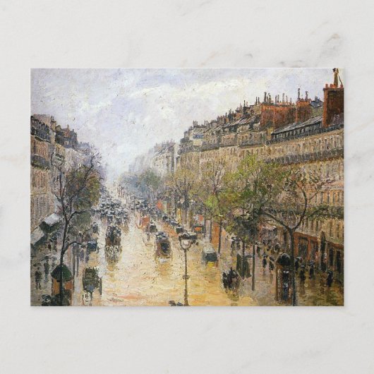Frühjahrsregen in Montmartre von Camille Pissarro Postkarte (Vorderseite)