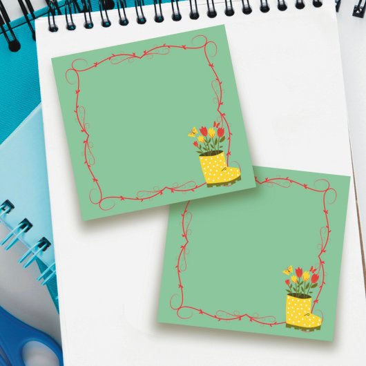 Frühjahrsrennen-Stiefel, Tulip, Schmetterlingsnach Post-it Klebezettel