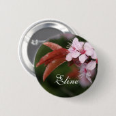 Frühjahrsrosa Pflaumenblüten Button (Vorne & Hinten)