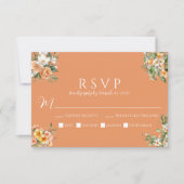 Frühjahrssaison Apricot Peach Floral RSVP Karte (Vorderseite)
