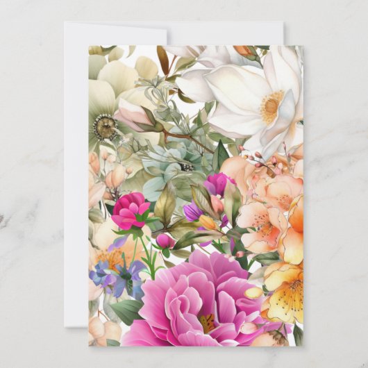 Frühjahrssaison Apricot Peach Floral Wedding Einladung (Rückseite)