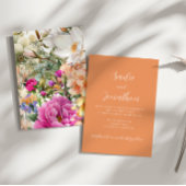 Frühjahrssaison Apricot Peach Floral Wedding Einladung