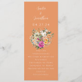 Frühjahrssaison Apricot Peach Floral Wedding Programm (Vorderseite)