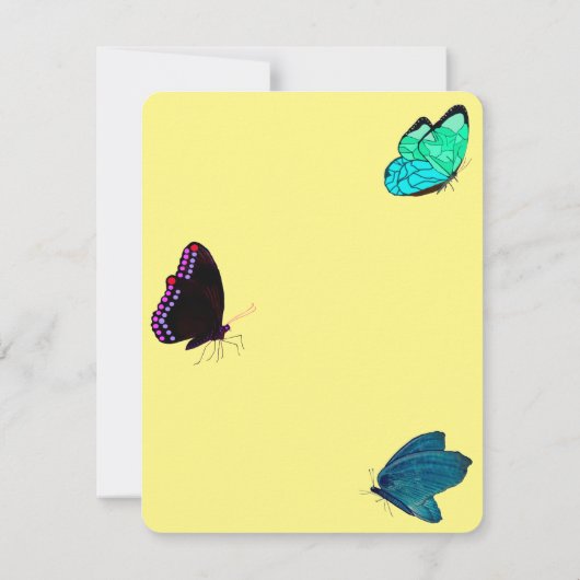 Frühjahrsschmetterlinge flache Note Card Mitteilungskarte (Rückseite)