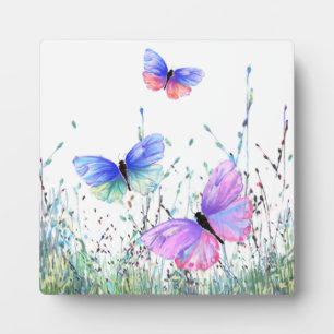 Frühjahrsschmetterlinge fliegen in der Natur Plaqu Fotoplatte