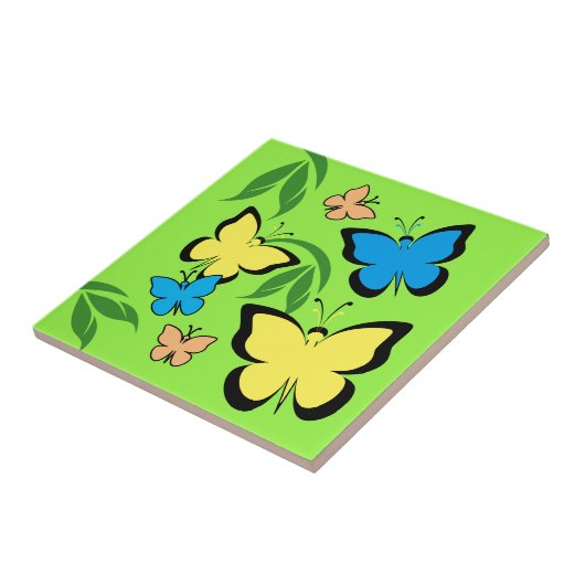 Frühjahrsschmetterlinge Muster Fliese (Seite)