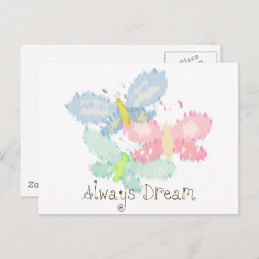 Frühjahrsschmetterlinge träumen immer postkarte (Vorne/Hinten)