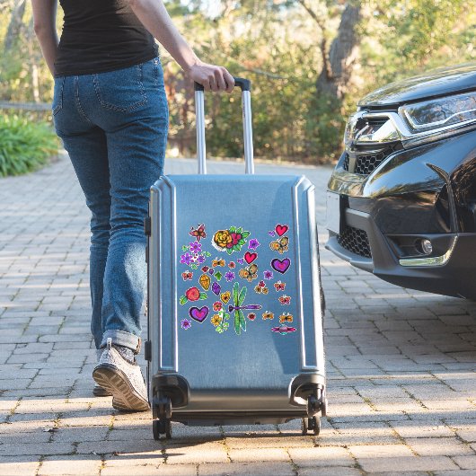 Frühjahrsschmetterlinge und Blume Aufkleber Set (Koffer Insitu)