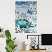 Frühjahrsschnee in Maruyama von Tsuchiya Koitsu Poster (Heimbüro)
