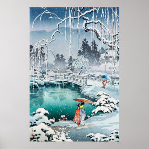 Frühjahrsschnee in Maruyama von Tsuchiya Koitsu Poster