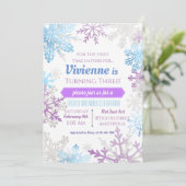 Frühjahrsschneeflocken Einladung zum Geburtstag (Stehend Vorderseite)