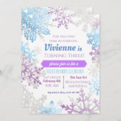 Frühjahrsschneeflocken Einladung zum Geburtstag (Vorne/Hinten)